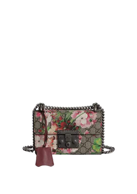 Romantic Valentine's Day Bags With Promotions SMALL GG BLOOMS PADLOCK Classic Totes, Exclusive Deals