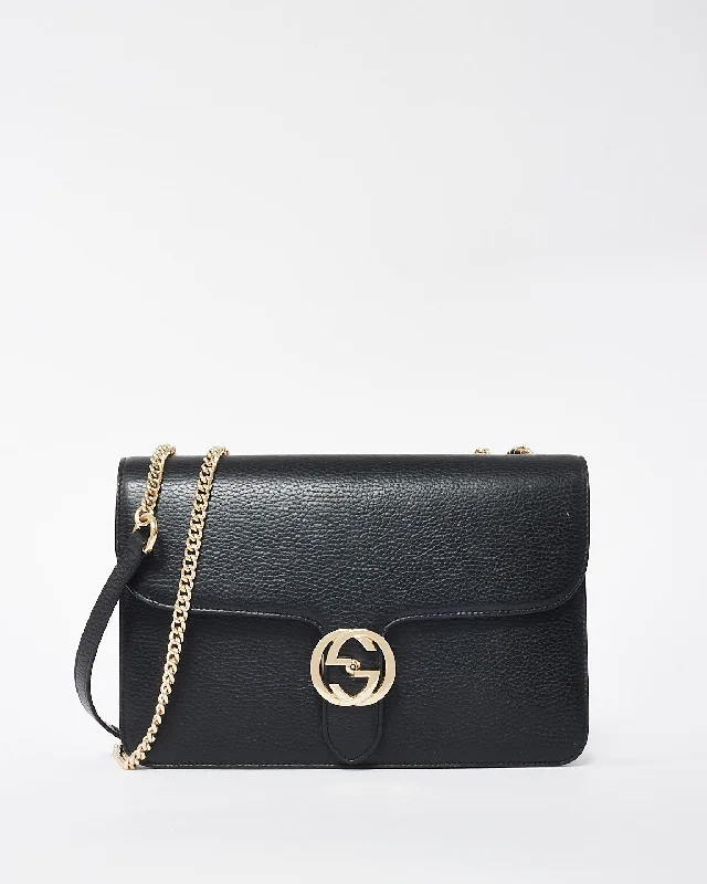 Comfort Meets Fashion Gucci Black Leather Interlocking G Dollar Flap Shoulder Bag Shoulder Bags, Best Deals Today Comfort Meets Fashion Gucci Black Leather Interlocking G Dollar Flap Shoulder Bag Shoulder Bags, Best Deals Today