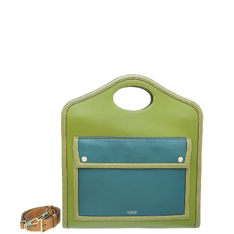 Spacious Bags With Holiday Promotions Burberry Bicolor Pocket Tote Medium Bag Iconic Fashion Bags At Unbeatable Savings
