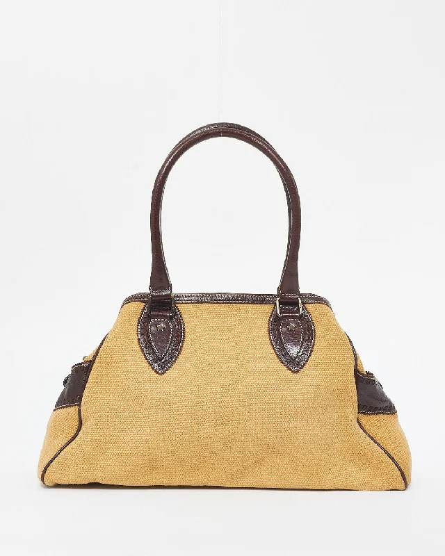 Sleek Style Discounts Fendi Vintage Beige Canvas & Brown Leather Bag De Jour Unmissable Deals On Trendy Handbags Sleek Style Discounts Fendi Vintage Beige Canvas & Brown Leather Bag De Jour Unmissable Deals On Trendy Handbags