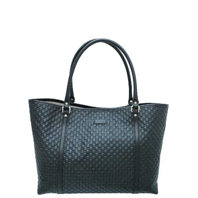 Fashion Forward Gucci Black GG Microguccissima Joy Medium Tote Bag Designer Bags At Low Prices