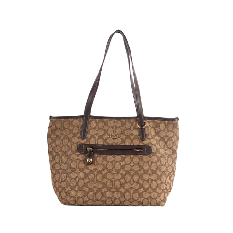 Luxury Bags On Sale Coach Brown Signature Canvas and Leather Gallery Tote Stylish Totes With Special Discounts Luxury Bags On Sale Coach Brown Signature Canvas and Leather Gallery Tote Stylish Totes With Special Discounts