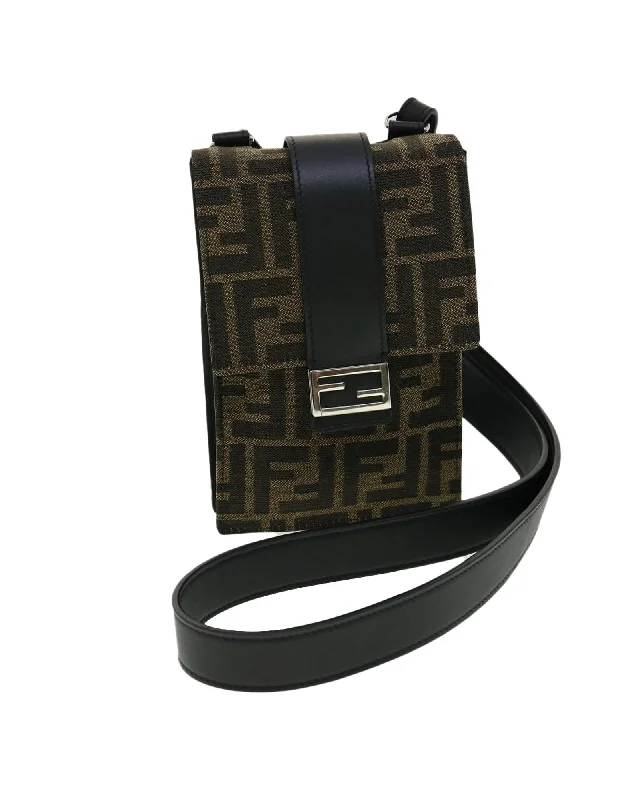 Luxury Bags For Professionals With Discounts Fendi FF Baguette Shoulder Bag Brown Canvas Leather Shop Stylish Bags At Unbeatable Prices