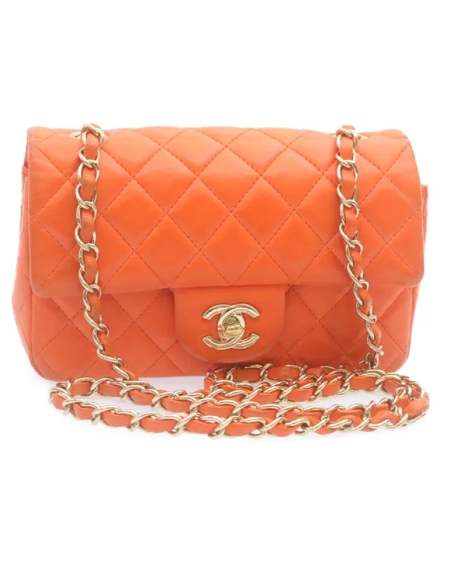 High-Quality Bags On Flash Sale CHANEL Classic Double Flap Mini Shoulder Bag Orange Lambskin Leather Classic Bags, Exclusive Deals High-Quality Bags On Flash Sale CHANEL Classic Double Flap Mini Shoulder Bag Orange Lambskin Leather Classic Bags, Exclusive Deals
