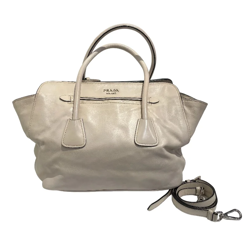 PRADA/Tote Bag[PO]/Gray/Leather/