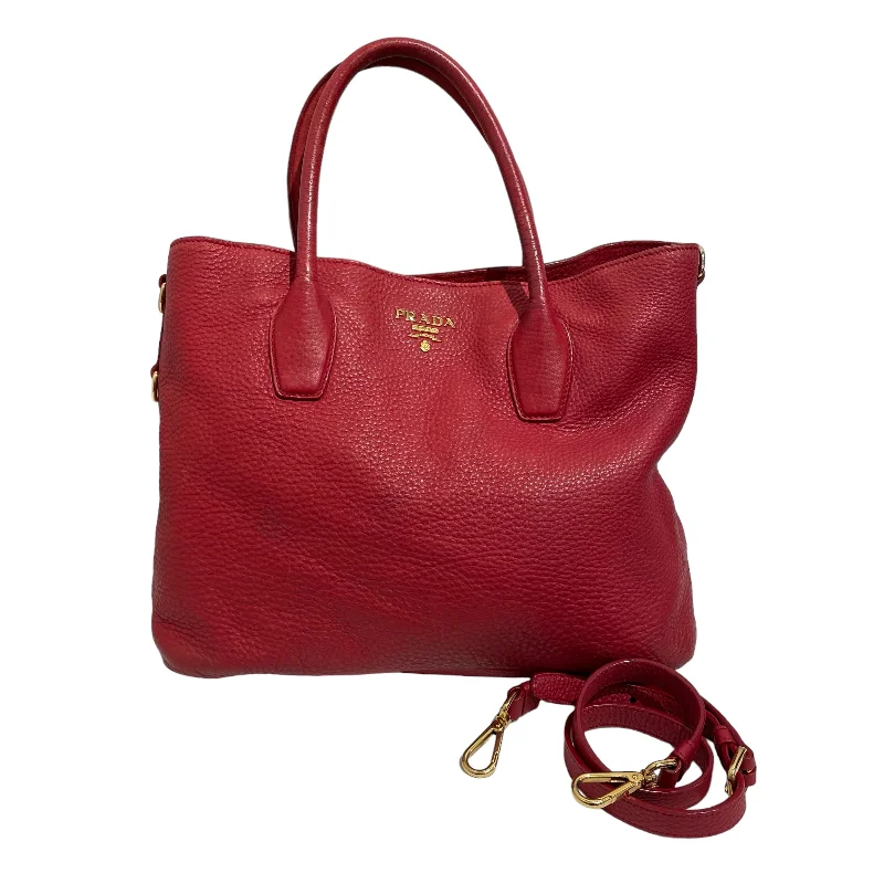 PRADA/Tote Bag/Leather/RED/