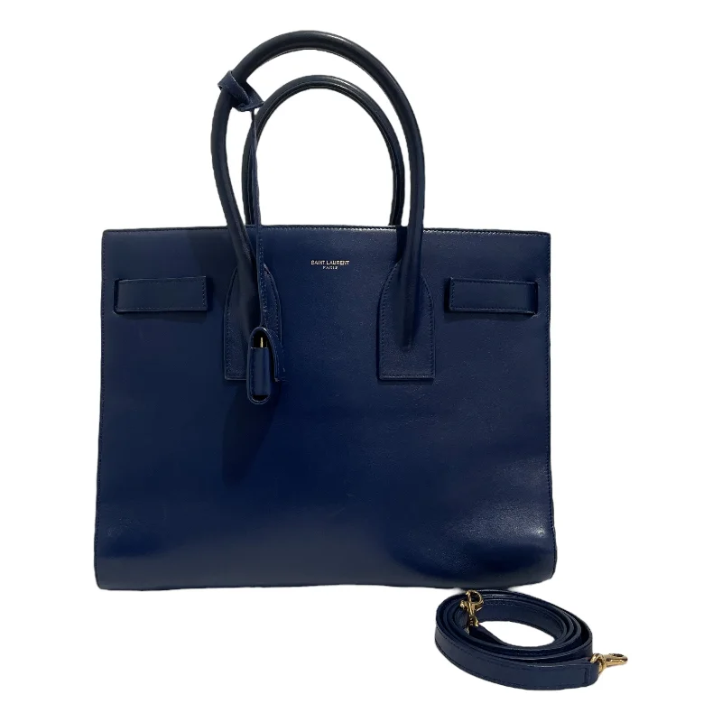 SAINT LAURENT/Tote Bag[PO]/Navy/Leather/