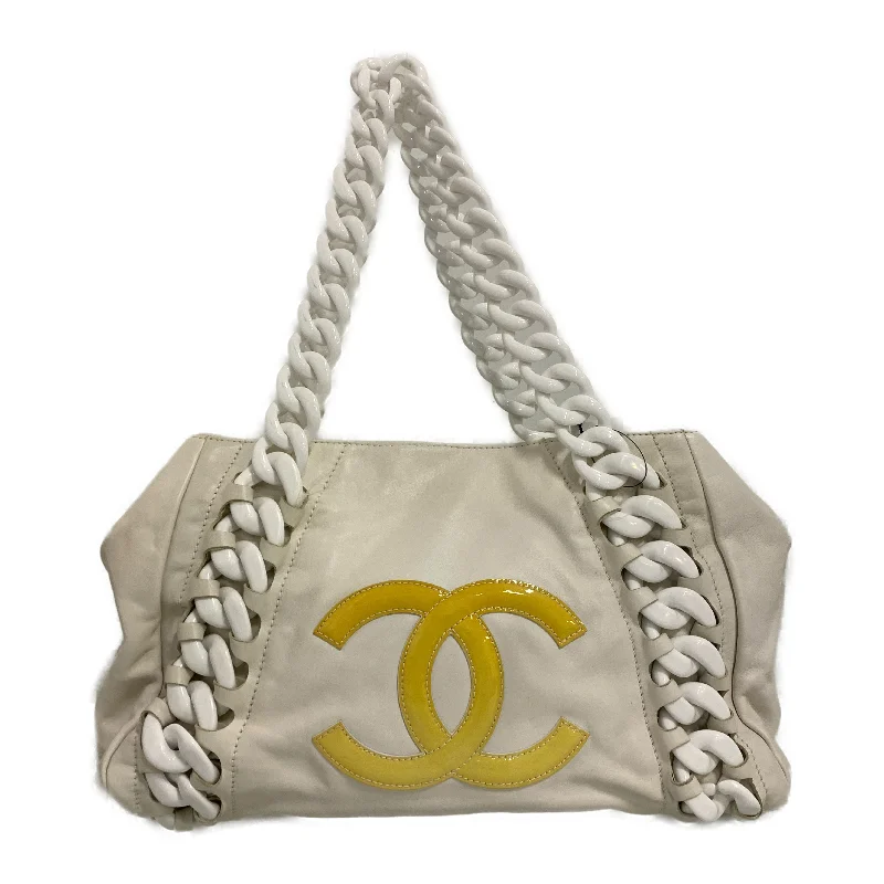 CHANEL/Tote Bag/White/Leather/