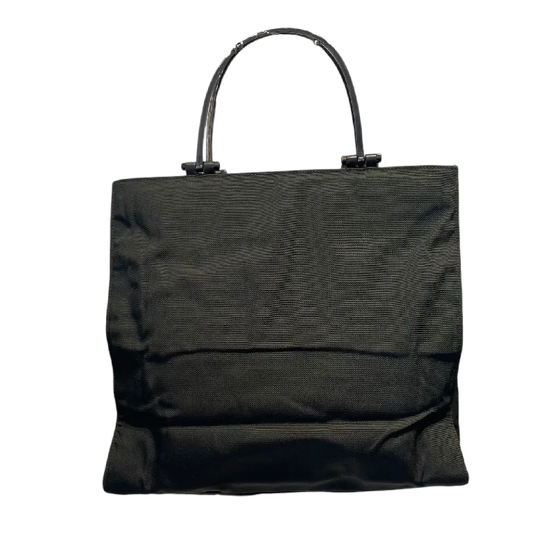 GUCCI/Tote Bag/Nylon/BLK/NYLON METAL HANDLE TOTE