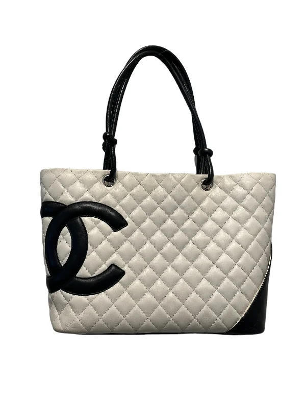 CHANEL/Hand Bag/Leather/WHT/Cambon Line Tote Bag