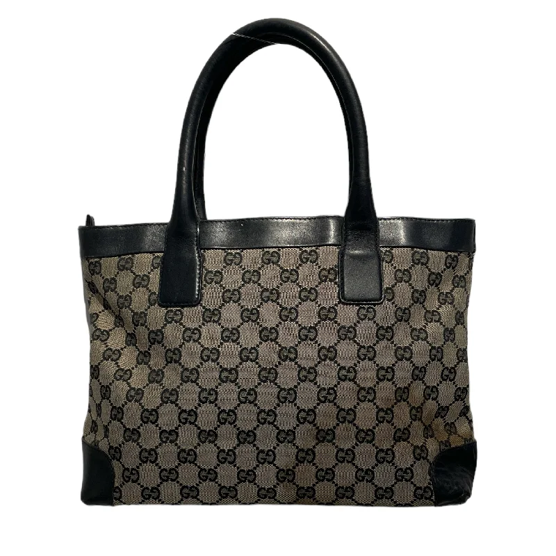 GUCCI/Tote Bag/M/Monogram/Cotton/BLK/GG TOTE