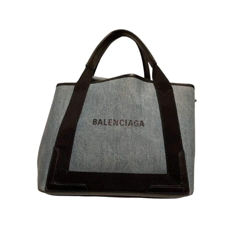 BALENCIAGA/Tote Bag/Monogram/Leather/BLU/Logo