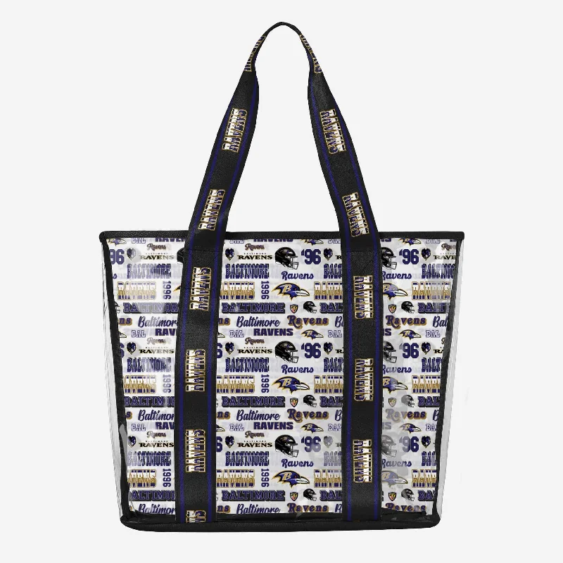 Baltimore Ravens Repeat Retro Print Clear Tote Bag