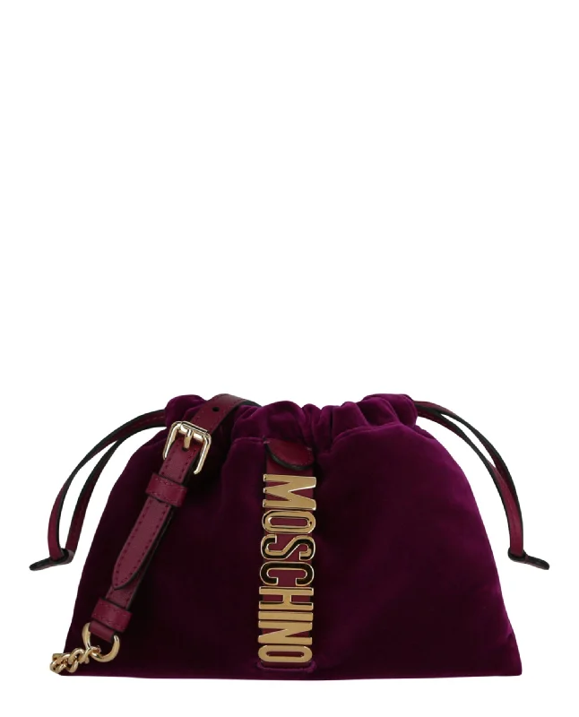 Moschino Womens Logo Lettering Crossbody Bag