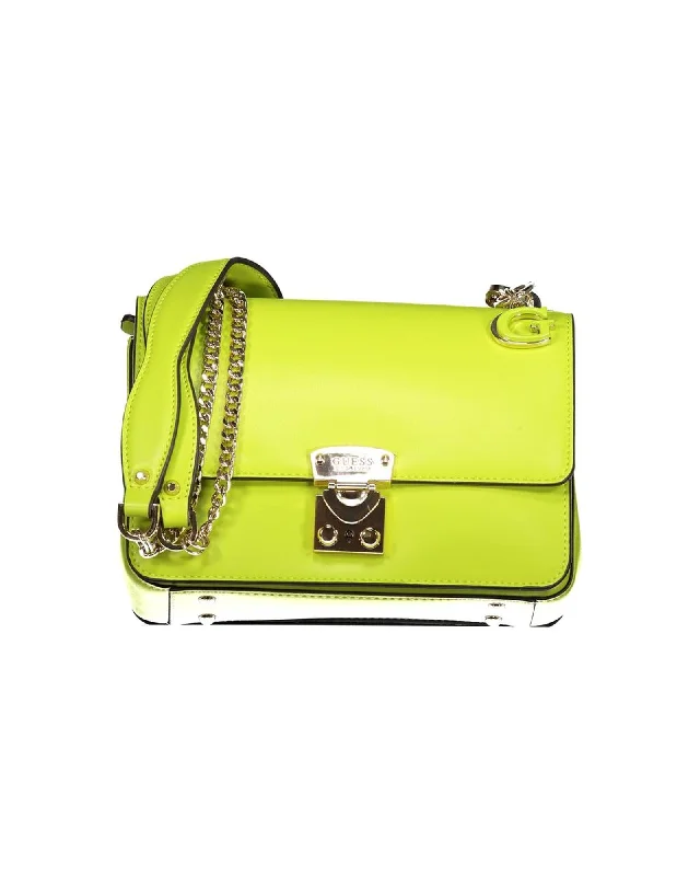 Guess Jeans Guess Harmony Neon Yellow Leather Shoulder Bag