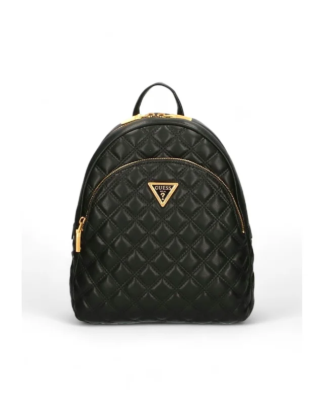 Guess  Women's Mini Backpack Quilted Faux Leather Black