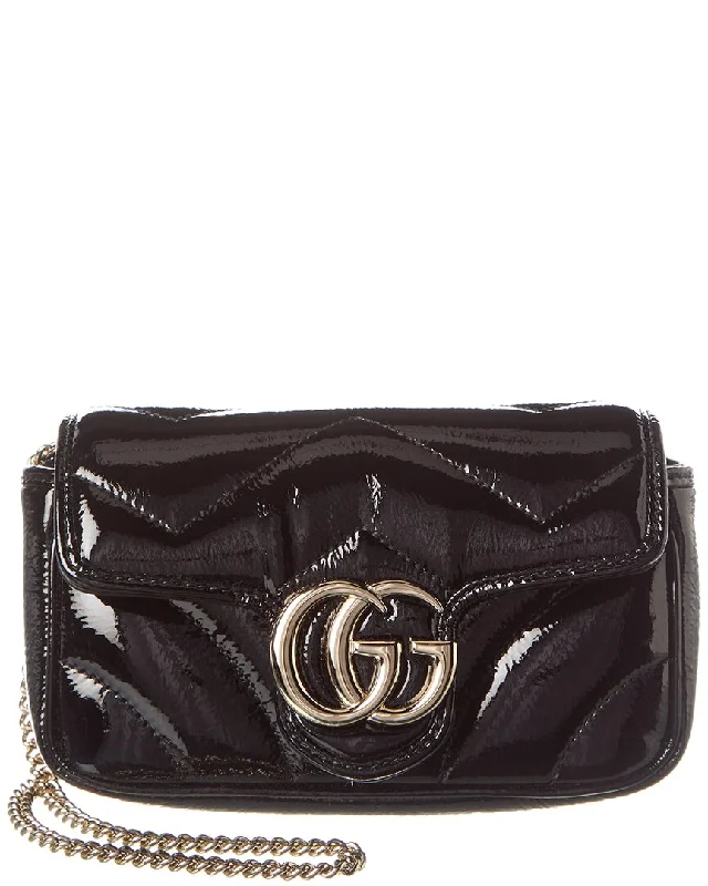 Gucci Gg Marmont Super Mini Patent Shoulder Bag