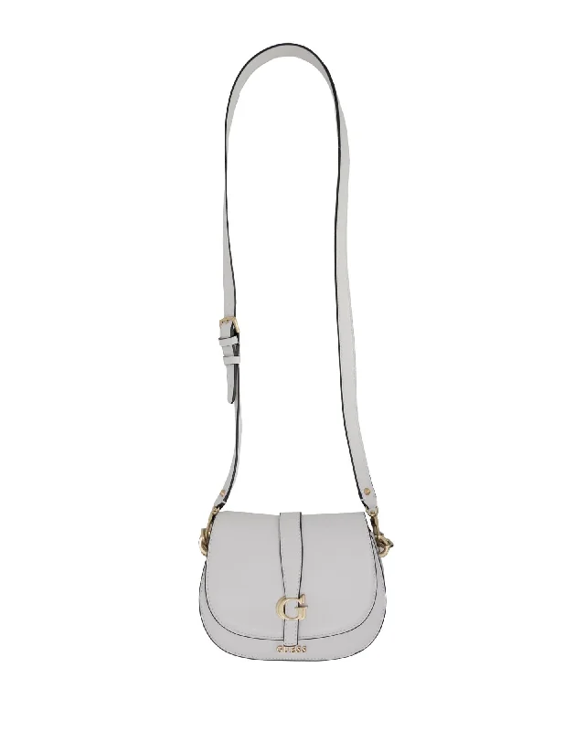 Guess White Shoulder Bag with Clip Fastening