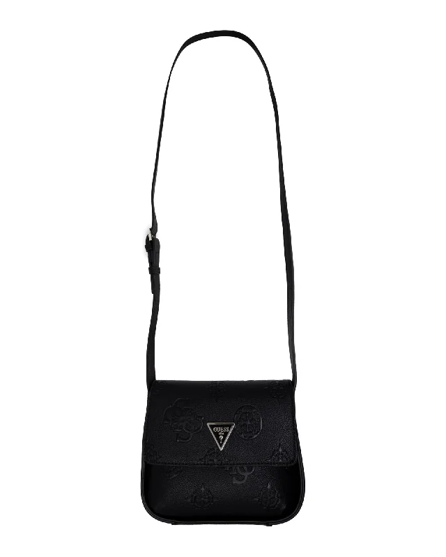 Guess Black Shoulder Bag with Clip Fastening