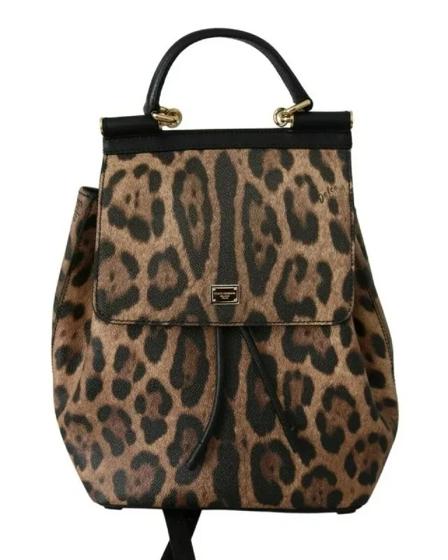 Dolce & Gabbana  Sicily Leopard Print Mini Backpack