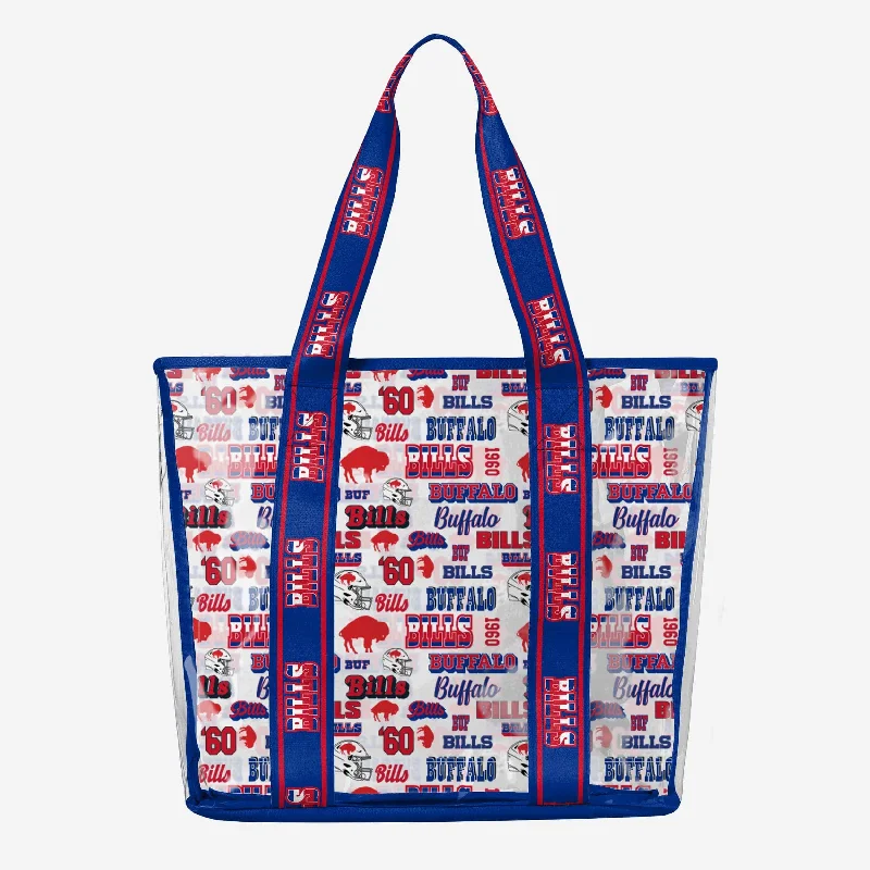 Buffalo Bills Repeat Retro Print Clear Tote Bag