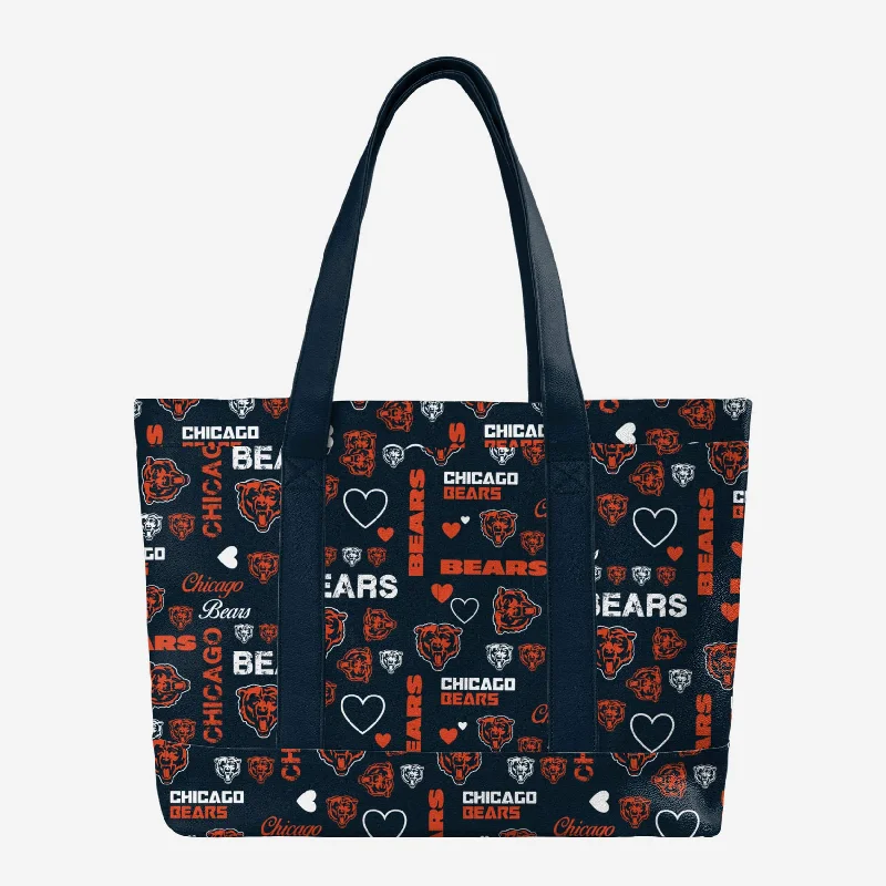 Chicago Bears Logo Love Tote Bag