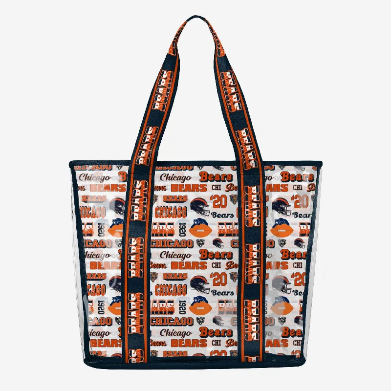 Chicago Bears Repeat Retro Print Clear Tote Bag