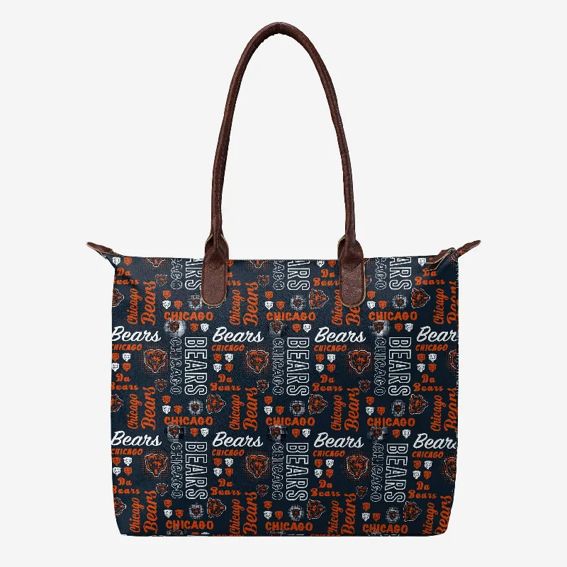 Chicago Bears Spirited Style Printed Collection Tote Bag