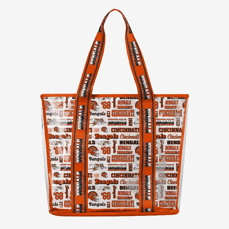 Cincinnati Bengals Repeat Retro Print Clear Tote Bag