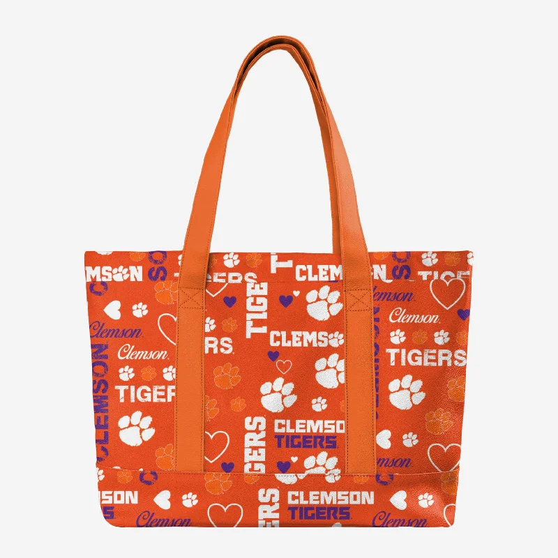 Clemson Tigers Logo Love Tote Bag