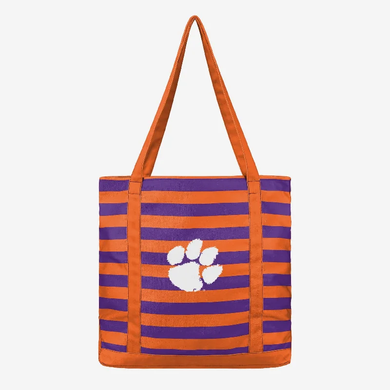 Clemson Tigers Team Stripe Canvas Tote Bag