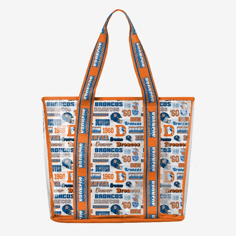 Denver Broncos Repeat Retro Print Clear Tote Bag