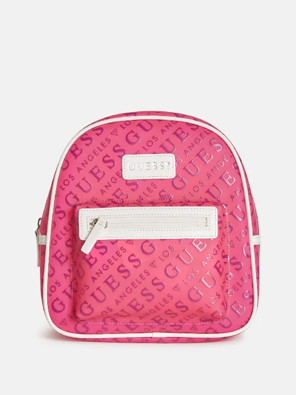 Diagonal Logo Print Jelly Backpack