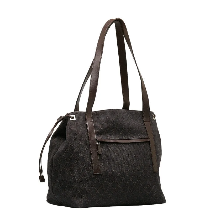 Gucci GG canvas Tote bag s bag 30501 black brown canvas leather ladies Gucci