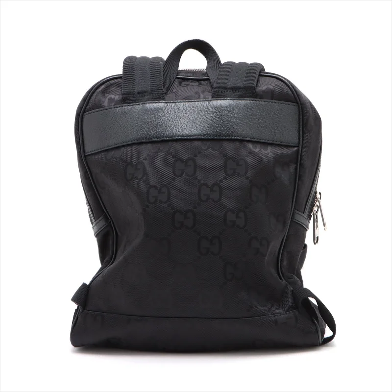 Gucci  Grid Nylon  Leather Backpack/Rack Black 644992