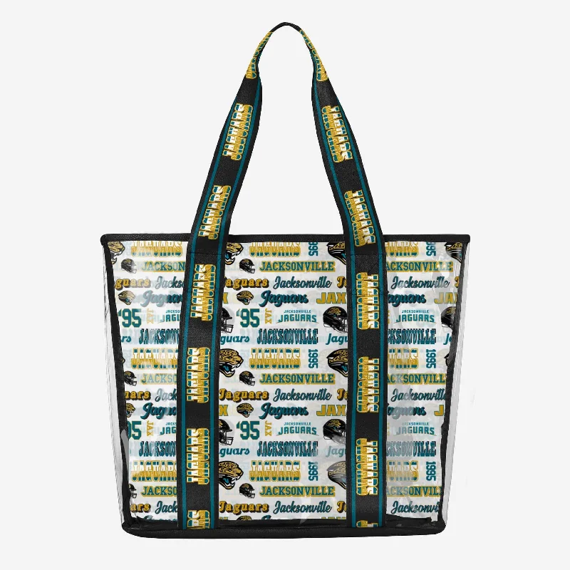 Jacksonville Jaguars Repeat Retro Print Clear Tote Bag