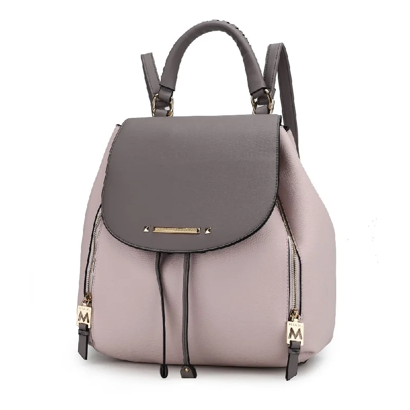 Kimberly Vegan Leather Fashion Backpack Color-Block