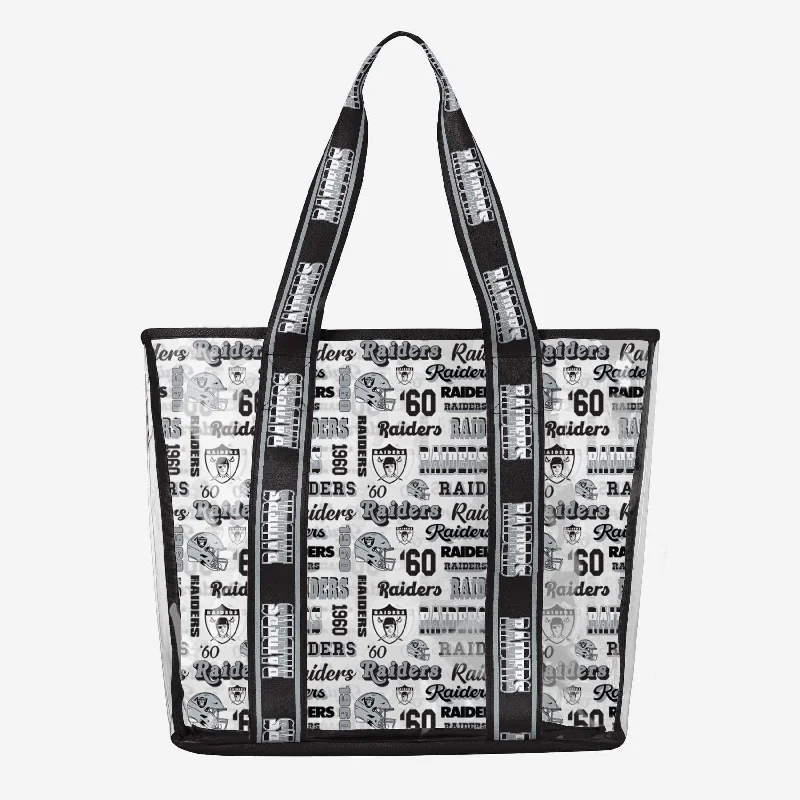 Las Vegas Raiders Repeat Retro Print Clear Tote Bag