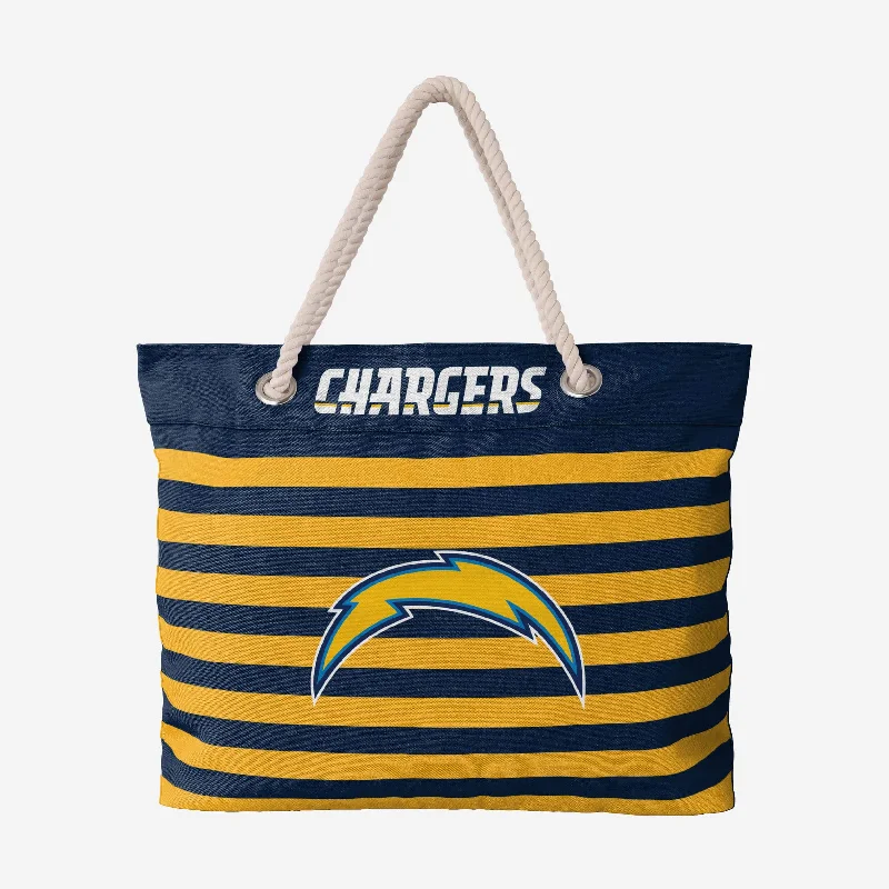 Los Angeles Chargers Nautical Stripe Tote Bag