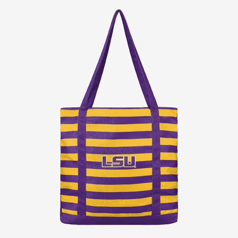 LSU Tigers Team Stripe Canvas Tote Bag