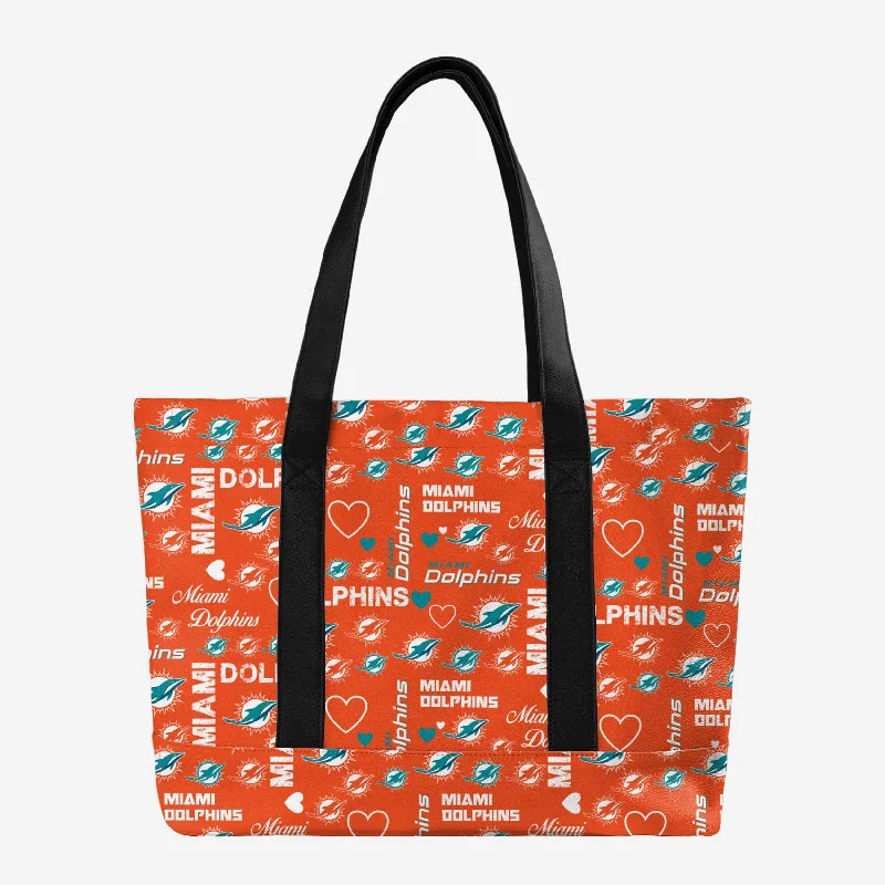 Miami Dolphins Logo Love Tote Bag