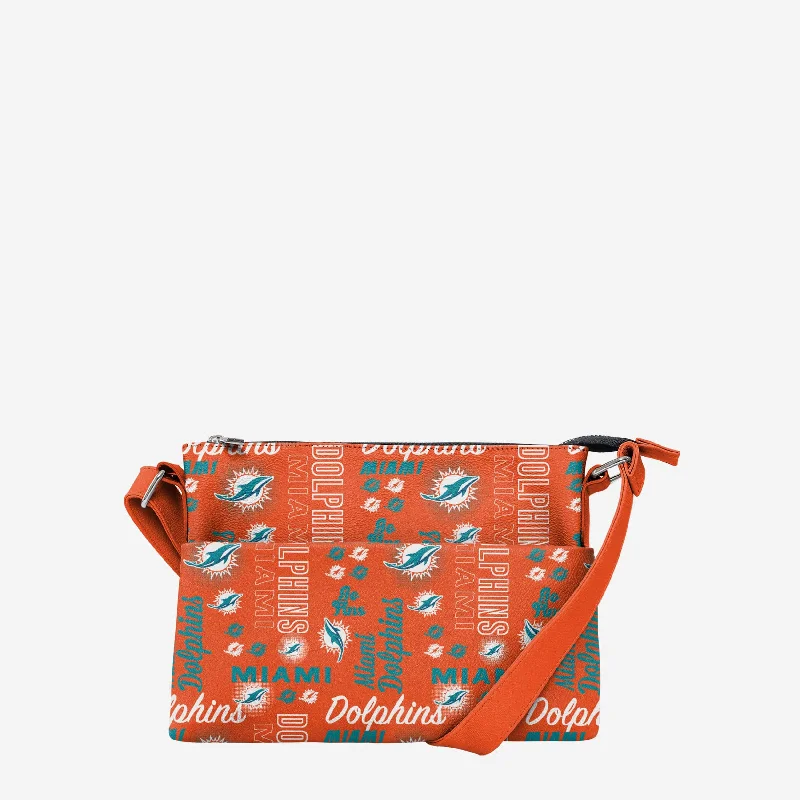 Miami Dolphins Spirited Style Printed Collection Foldover Tote Bag