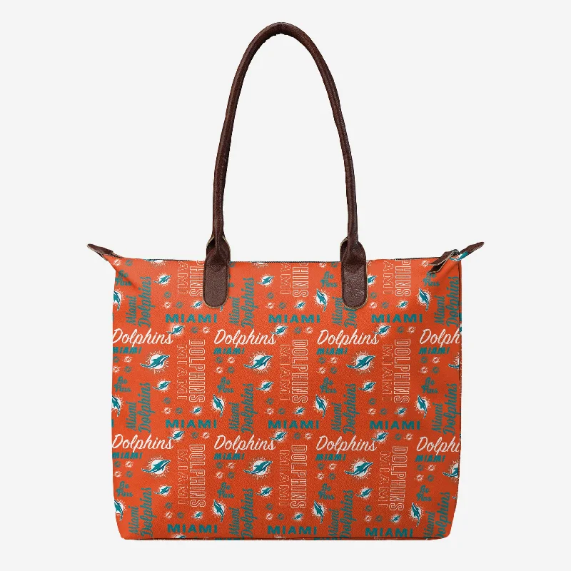 Miami Dolphins Spirited Style Printed Collection Tote Bag