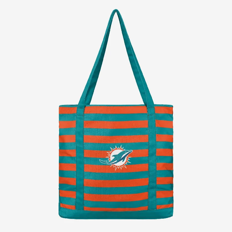 Miami Dolphins Team Stripe Canvas Tote Bag