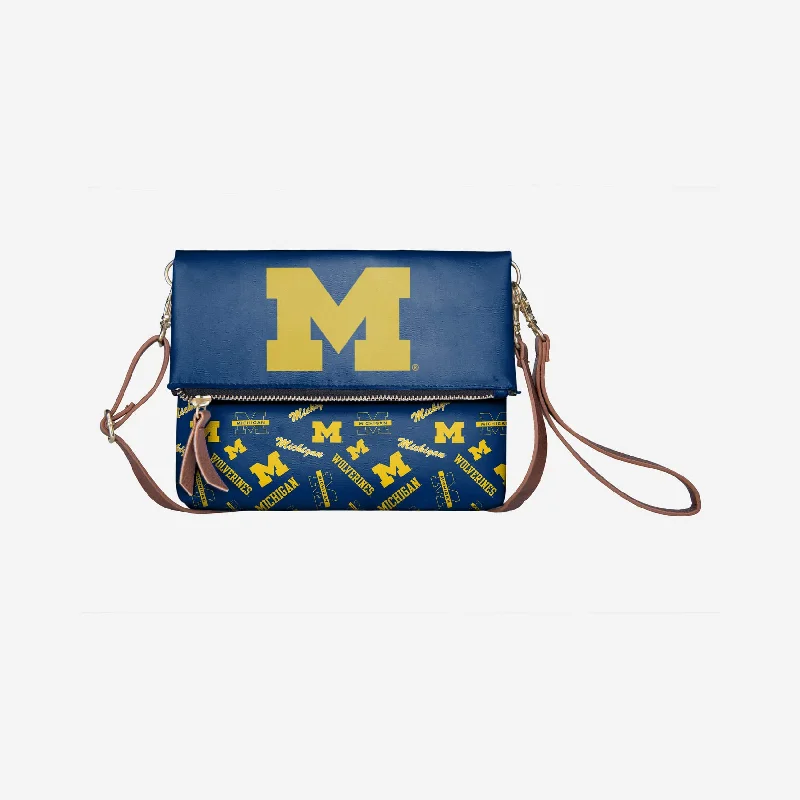 Michigan Wolverines Printed Collection Foldover Tote Bag