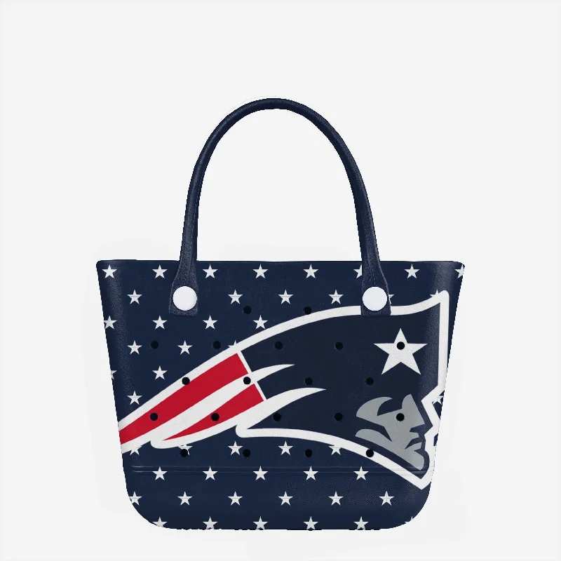 New England Patriots Big Logo Mini Print Tailgate Tote Bag