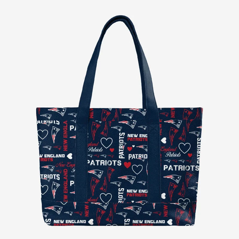 New England Patriots Logo Love Tote Bag