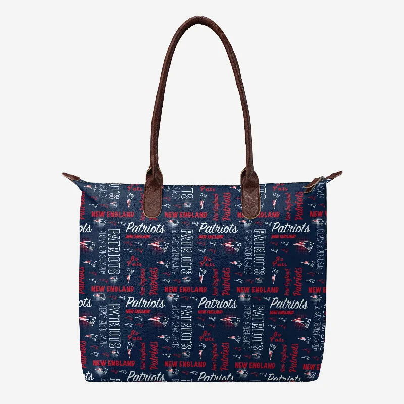 New England Patriots Spirited Style Printed Collection Tote Bag