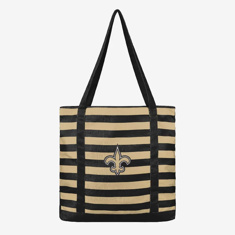 New Orleans Saints Team Stripe Canvas Tote Bag