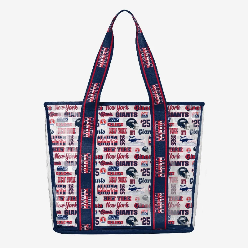 New York Giants Repeat Retro Print Clear Tote Bag